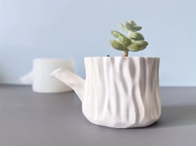 Molde silicona maceta tronco con asa